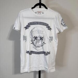 Vintage Y2K Diesel Skull Skeleton T-Shirt Rare Retro Hype 100% Cotton - SMALL
